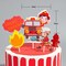 DIY fire engine cake toppers, firefighter Hero birthday cake decoration Supplies and Fire Flame Rescue Theme Cake Decorations for Firefighter Graduation Birthday(5pcs-pack)